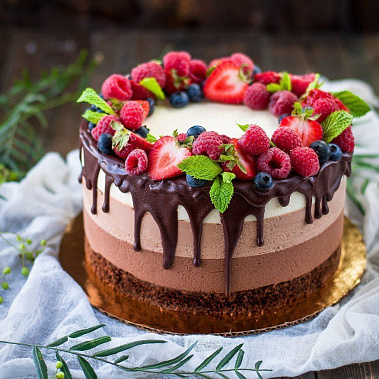 Торт "Три шоколада" купить - тамбов.сладкоежкин.рф