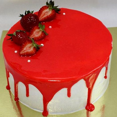 Торт глазурь с клубникой купить - тамбов.сладкоежкин.рф
