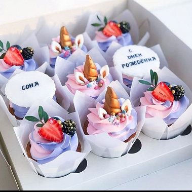 Капкейки "Единорожки" купить - тамбов.сладкоежкин.рф